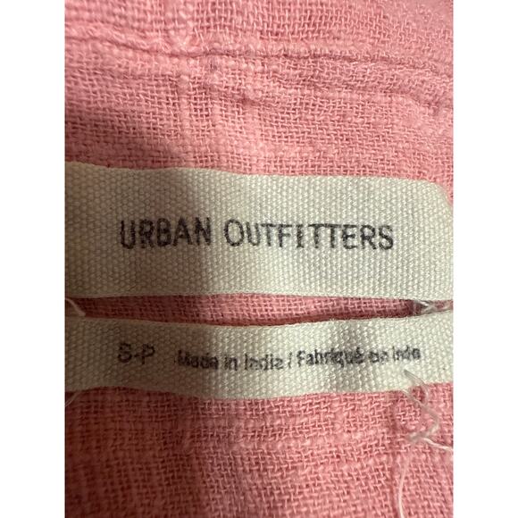 Urban Outfitters Sunshine Bowie Holiday Pink Embroidered Crop Shirt Top Size S - Picture 4 of 5